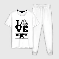 Пижама хлопковая мужская Leicester City Love Классика, цвет: белый