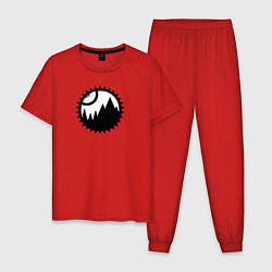Пижама хлопковая мужская Mtb logo, цвет: красный
