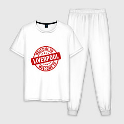 Пижама хлопковая мужская Welcome To Liverpool, цвет: белый