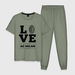 Пижама хлопковая мужская AC Milan Love Классика, цвет: авокадо