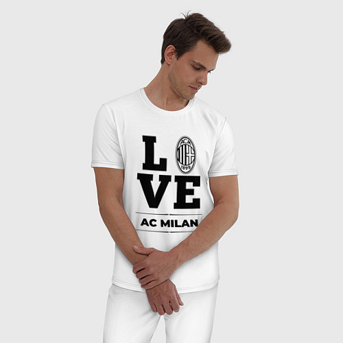 Мужская пижама AC Milan Love Классика / Белый – фото 3