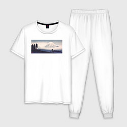 Пижама хлопковая мужская Mount Fuji 1932 - Гора Фудзи, цвет: белый