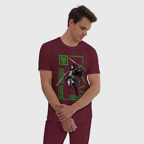 Мужская пижама ZOE HANGE AOT / Меланж-бордовый – фото 3