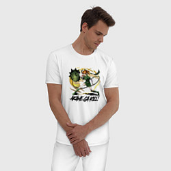 Пижама хлопковая мужская Сэрю Юбикитас, цвет: белый — фото 2