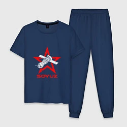 Пижама хлопковая мужская Soyuz - Space, цвет: тёмно-синий