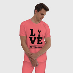 Пижама хлопковая мужская Tottenham Love Классика, цвет: коралловый — фото 2