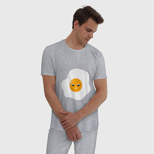 Мужская пижама Веселая яичница глазунья, завтрак с улыбкой / Меланж – фото 3