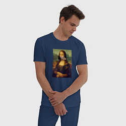 Пижама хлопковая мужская Мона Милос, цвет: тёмно-синий — фото 2