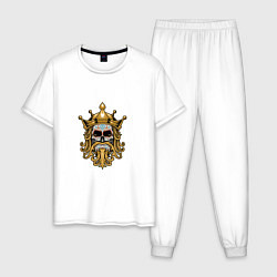Пижама хлопковая мужская King - Skull, цвет: белый