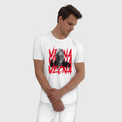 Пижама хлопковая мужская Vecna Stranger Things 4, цвет: белый — фото 2