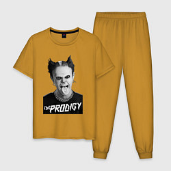 Пижама хлопковая мужская The Prodigy - firestarter, цвет: горчичный