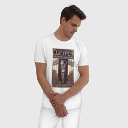 Пижама хлопковая мужская Lucifer Mourning Game Винтажная афиша, цвет: белый — фото 2
