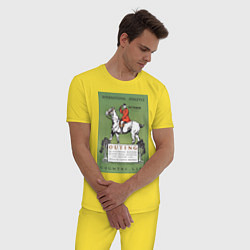 Пижама хлопковая мужская Outing Винтажная обложка журнала, цвет: желтый — фото 2