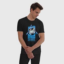 Пижама хлопковая мужская Папочка акула, цвет: черный — фото 2