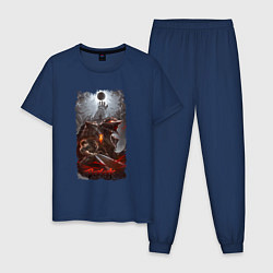 Пижама хлопковая мужская BERSERK BLOOD IRON, цвет: тёмно-синий