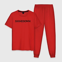 Пижама хлопковая мужская Shinedown лого, цвет: красный