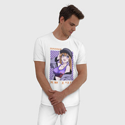 Пижама хлопковая мужская Эрика Амано, цвет: белый — фото 2