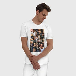 Пижама хлопковая мужская XXXTENTACION Collage, цвет: белый — фото 2