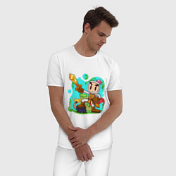 Пижама хлопковая мужская Bomberman, цвет: белый — фото 2