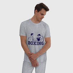 Пижама хлопковая мужская Бокс Boxing is cool, цвет: меланж — фото 2