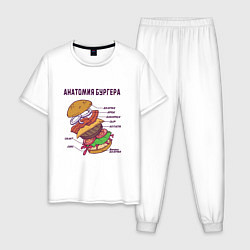 Мужская пижама Анатомия схема Бургера Burger Scheme Anatomy