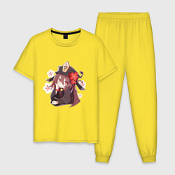 Пижама хлопковая мужская Ху Тао Genshin Impact Аниме, цвет: желтый