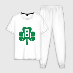 Пижама хлопковая мужская B - Boston, цвет: белый
