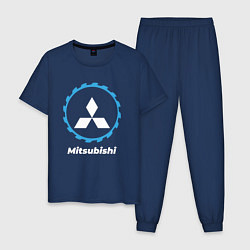 Пижама хлопковая мужская Mitsubishi в стиле Top Gear, цвет: тёмно-синий