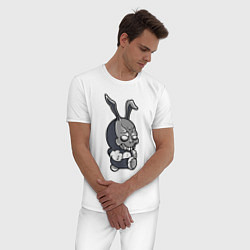 Пижама хлопковая мужская Cool hare Hype Крутой заяц Шумиха, цвет: белый — фото 2