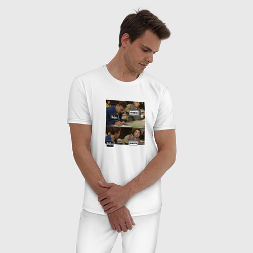 Мужская пижама Мем о группе OASIS / Белый – фото 3