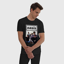 Пижама хлопковая мужская Рок-группа OASIS, цвет: черный — фото 2