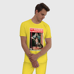 Пижама хлопковая мужская Poster Harry Houdini Episode Eight, цвет: желтый — фото 2