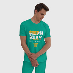 Пижама хлопковая мужская Steph & Klay, цвет: зеленый — фото 2