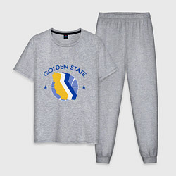 Пижама хлопковая мужская Golden State Game, цвет: меланж
