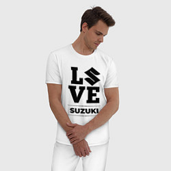Пижама хлопковая мужская Suzuki Love Classic, цвет: белый — фото 2