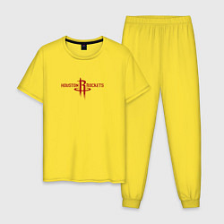 Пижама хлопковая мужская Хьюстон Рокетс NBA, цвет: желтый