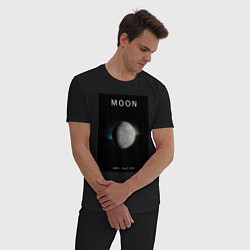 Пижама хлопковая мужская Moon Луна Space collections, цвет: черный — фото 2