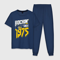 Пижама хлопковая мужская Рок с 1975 года, цвет: тёмно-синий