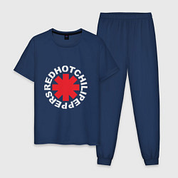 Пижама хлопковая мужская Peppers - Logo, цвет: тёмно-синий