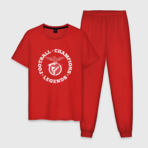 Мужская пижама Символ Benfica и надпись Football Legends and Cham / Красный – фото 1