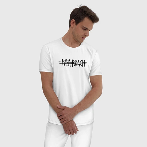 Мужская пижама Papa roach Логотип / Белый – фото 3
