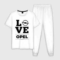 Пижама хлопковая мужская Opel Love Classic, цвет: белый