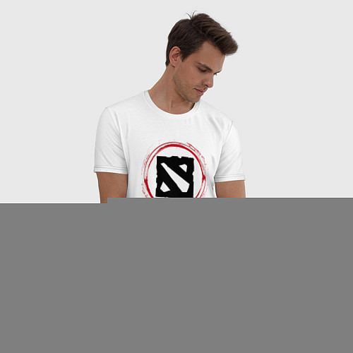 Мужская пижама Символ Dota и красная краска вокруг / Белый – фото 3