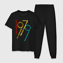 Пижама хлопковая мужская Огромное число 1979, цвет: черный
