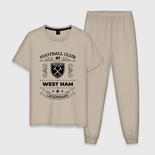 Мужская пижама West Ham: Football Club Number 1 Legendary / Миндальный – фото 1