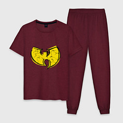 Пижама хлопковая мужская Style Wu-Tang, цвет: меланж-бордовый