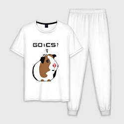Пижама хлопковая мужская Типичный геймер CS:GO, цвет: белый