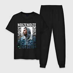 Пижама хлопковая мужская Noize MC Портрет, цвет: черный