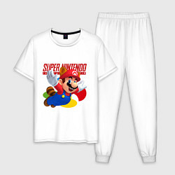 Пижама хлопковая мужская SNES - Mario, цвет: белый