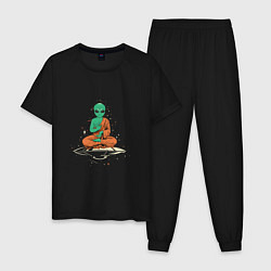 Пижама хлопковая мужская Space - Yoga, цвет: черный